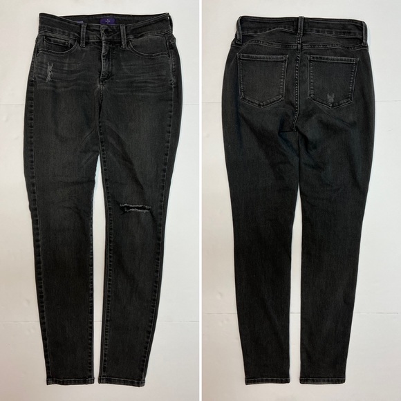NYDJ Women's Ami Faded Skinny Ankle Jeans Blue Size 16